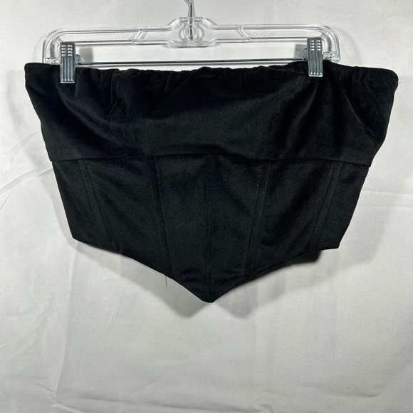 Princess Polly Emilia Velvet Bustier Womens Strapless Cropped Top Black Size 12 - Picture 10 of 10